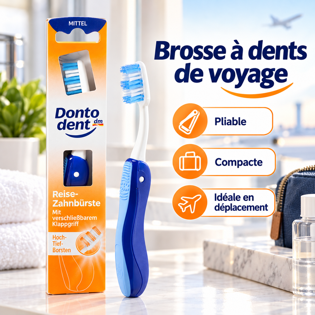 Dontodent Brosse à Dents de Voyage Pliable – Medium