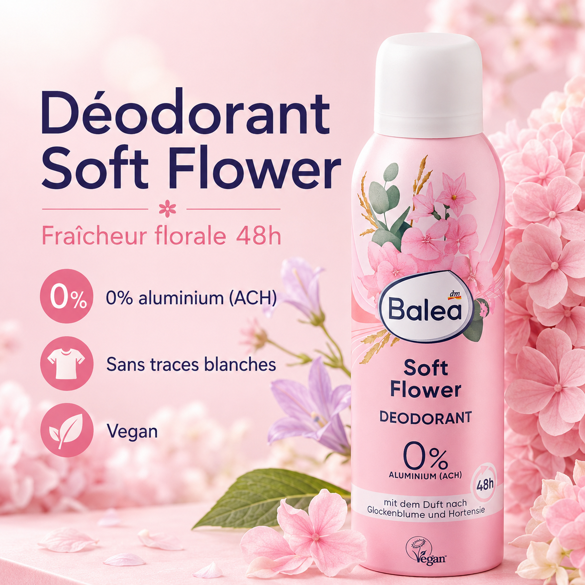 Balea Soft Flower Déodorant 48h – 200 ml