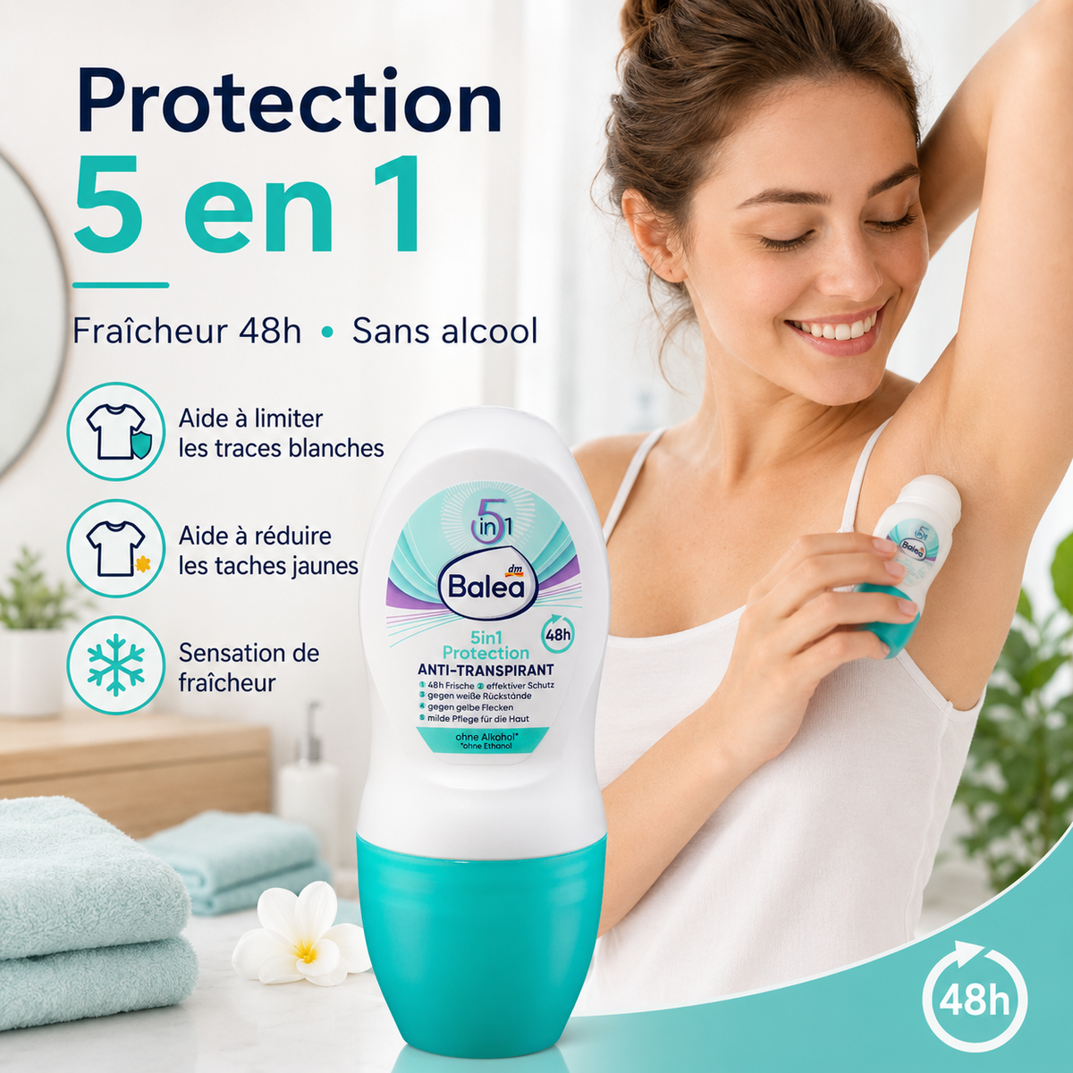 Balea Roll-on Anti-Transpirant 5en1 – 50 ml