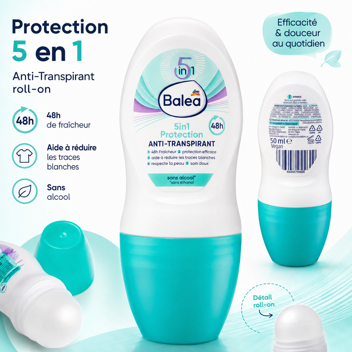 Balea Roll-on Anti-Transpirant 5en1 – 50 ml
