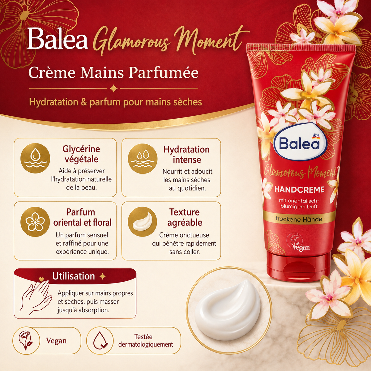 Balea Glamorous Moment – Crème Mains Parfumée – 100 ml