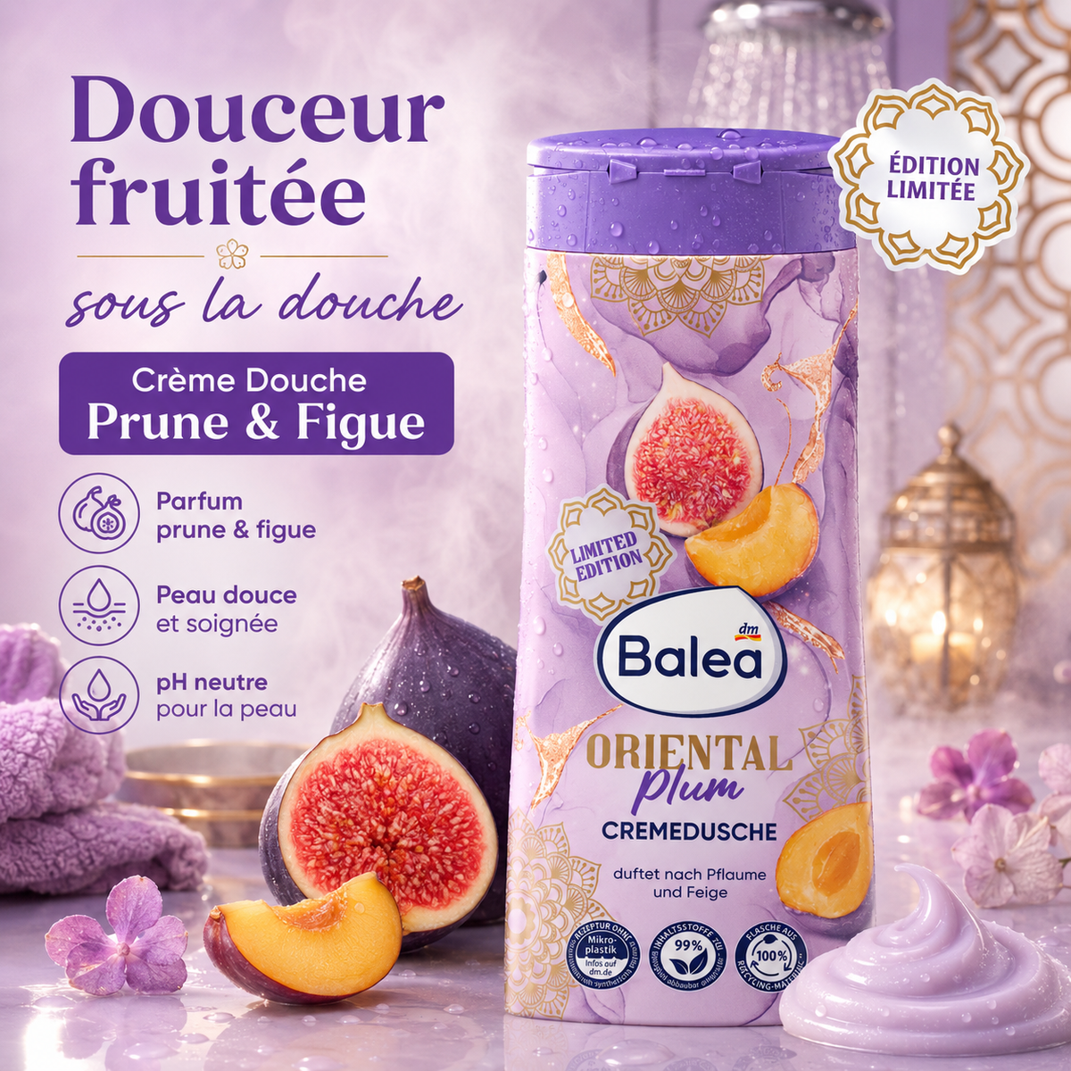 Balea Oriental Plum – Crème Douche Prune & Figue – 300 ml