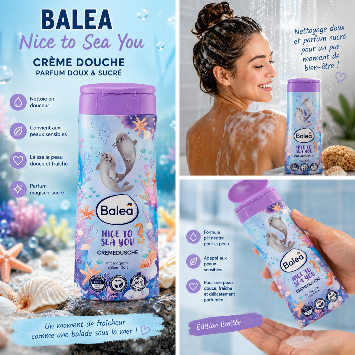 Balea Nice to Sea You – Crème Douche Douce & Parfumée – 300 ml