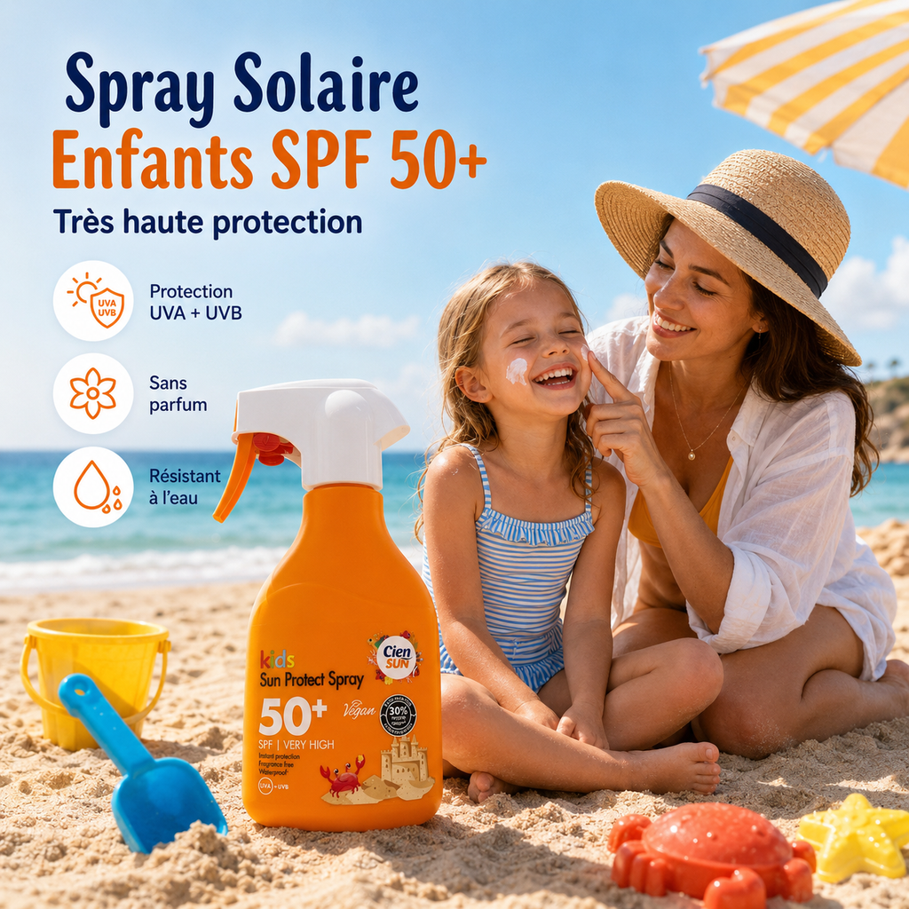 Cien Sun Kids – Spray Solaire SPF 50+ Enfants – 250 ml