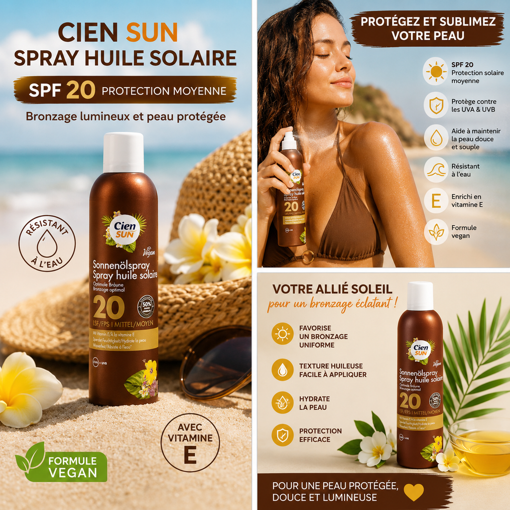 Cien Sun Spray Huile Solaire SPF 20