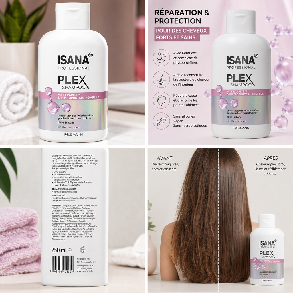 ISANA Professional Plex Shampoo – Réparation & Anti-Casse – 250 ml