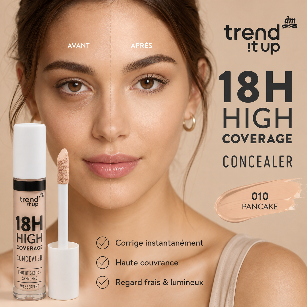 trend !t up Concealer 18H High Coverage 010 Pancake – 4,5 ml
