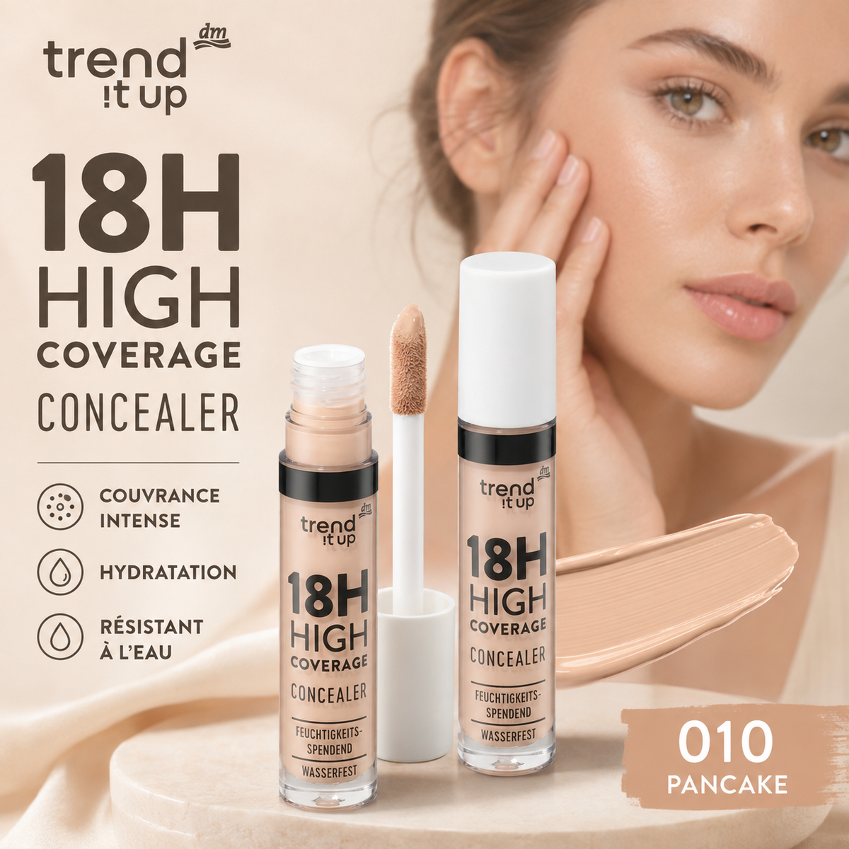 trend !t up Concealer 18H High Coverage 010 Pancake – 4,5 ml