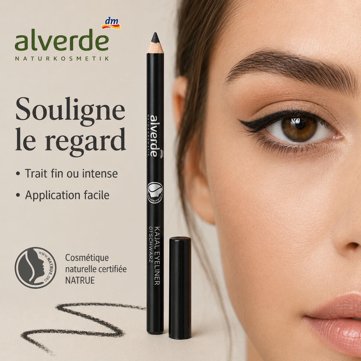 Alverde NATURKOSMETIK Kajal Eyeliner 01 Noir – BIO – 1,1 g