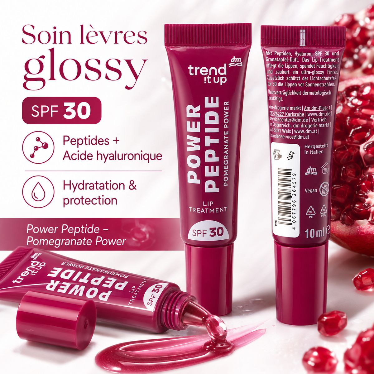 trend !t up Lip Treatment Power Peptide SPF 30 040 Pomegranate Power – 10 ml