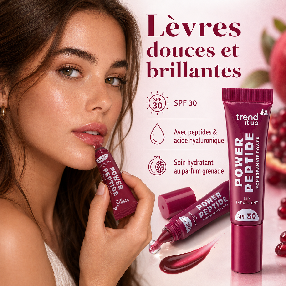 trend !t up Lip Treatment Power Peptide SPF 30 040 Pomegranate Power – 10 ml