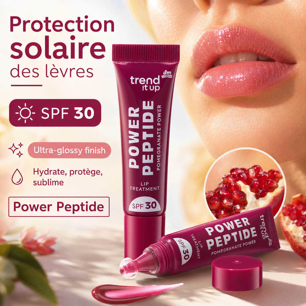 trend !t up Lip Treatment Power Peptide SPF 30 040 Pomegranate Power – 10 ml