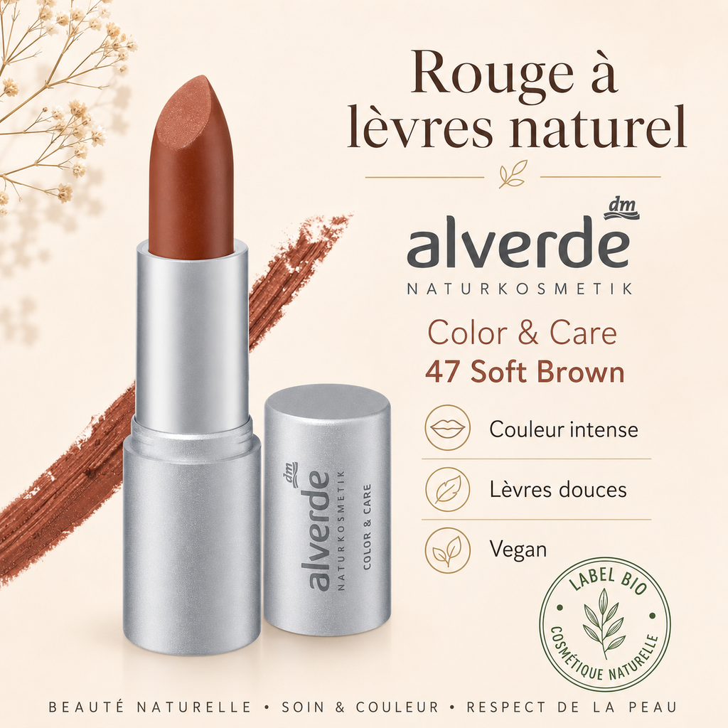 alverde NATURKOSMETIK Rouge à Lèvres Color & Care 47 – 4,5 g