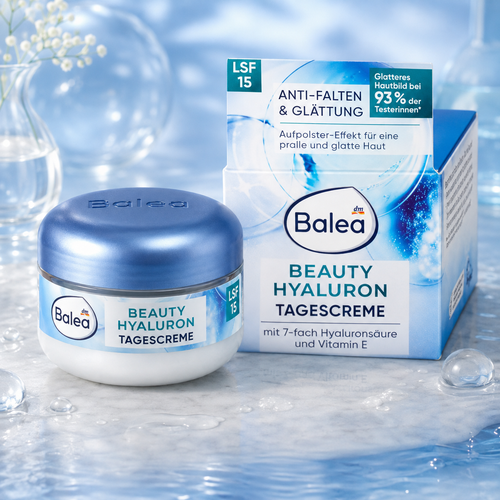 Balea Beauty Hyaluron Crème de Jour LSF 15 – Hydratation, action anti-rides et protection – 50 ml