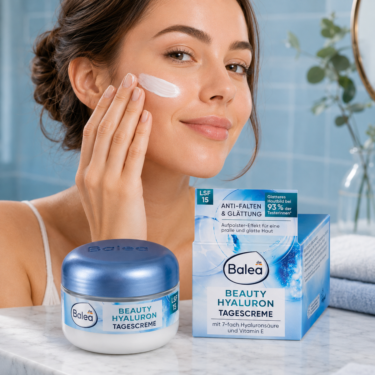 Balea Beauty Hyaluron Crème de Jour LSF 15 – Hydratation, action anti-rides et protection – 50 ml