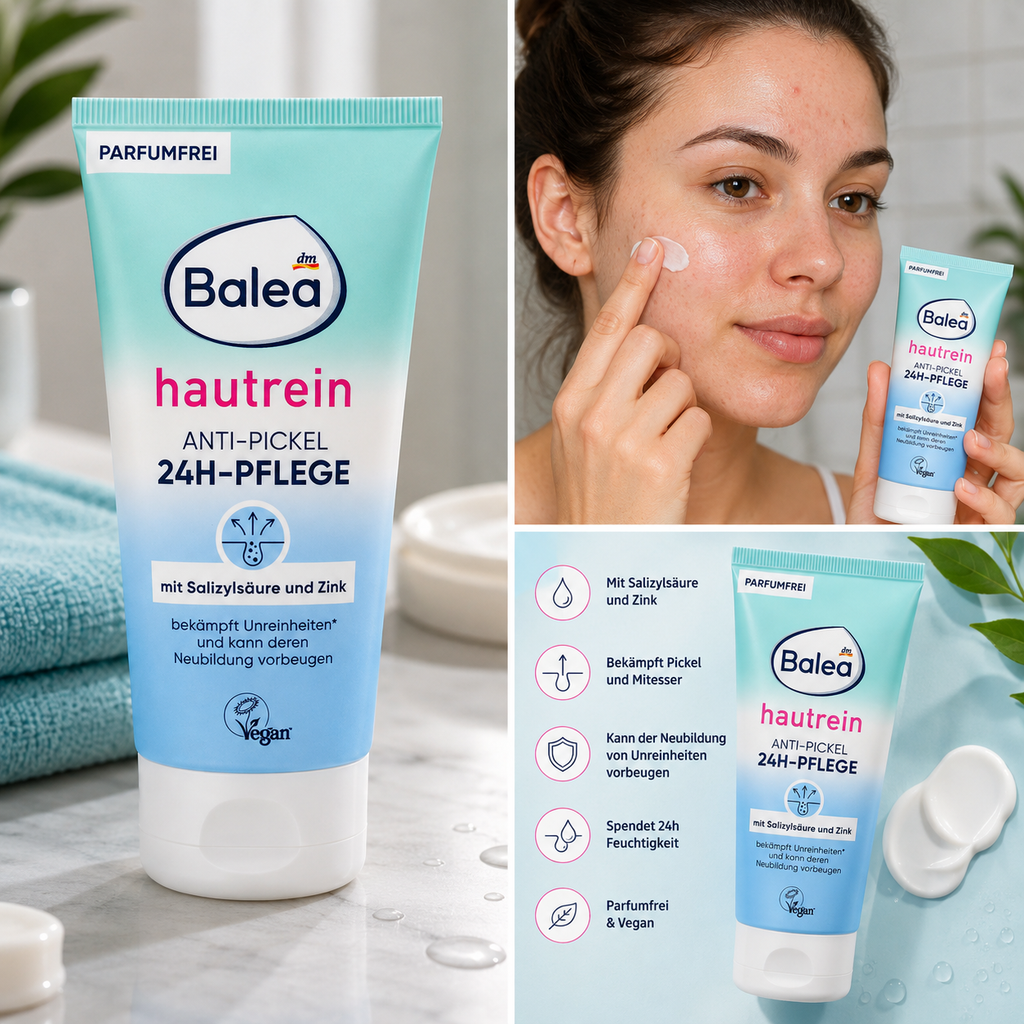 Balea Hautrein Soin Anti-Boutons 24 h à l’Acide Salicylique et au Zinc – 50 ml