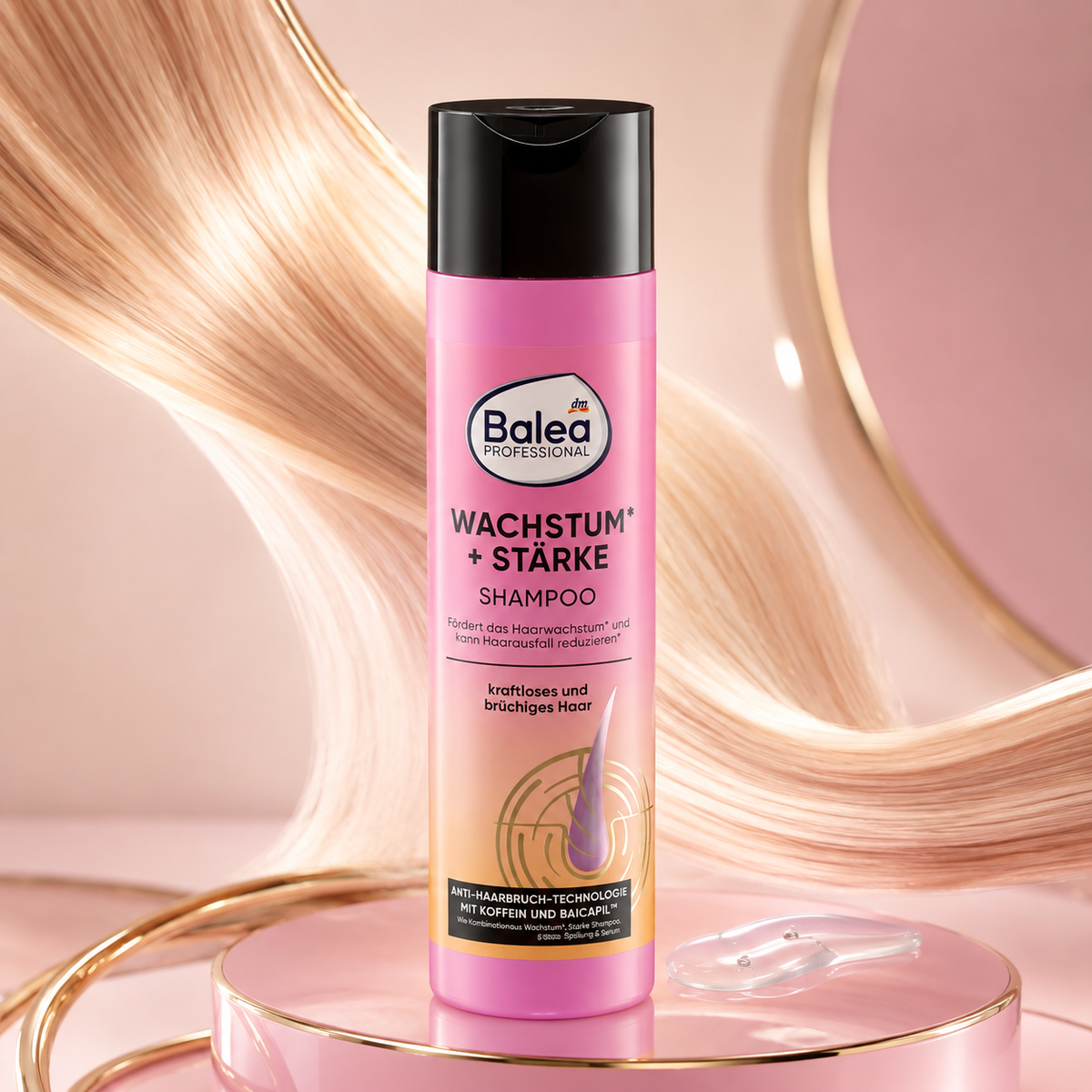 Balea Professional Shampooing Croissance & Force à la Caféine et Baicapil – Cheveux fragiles – 250 ml