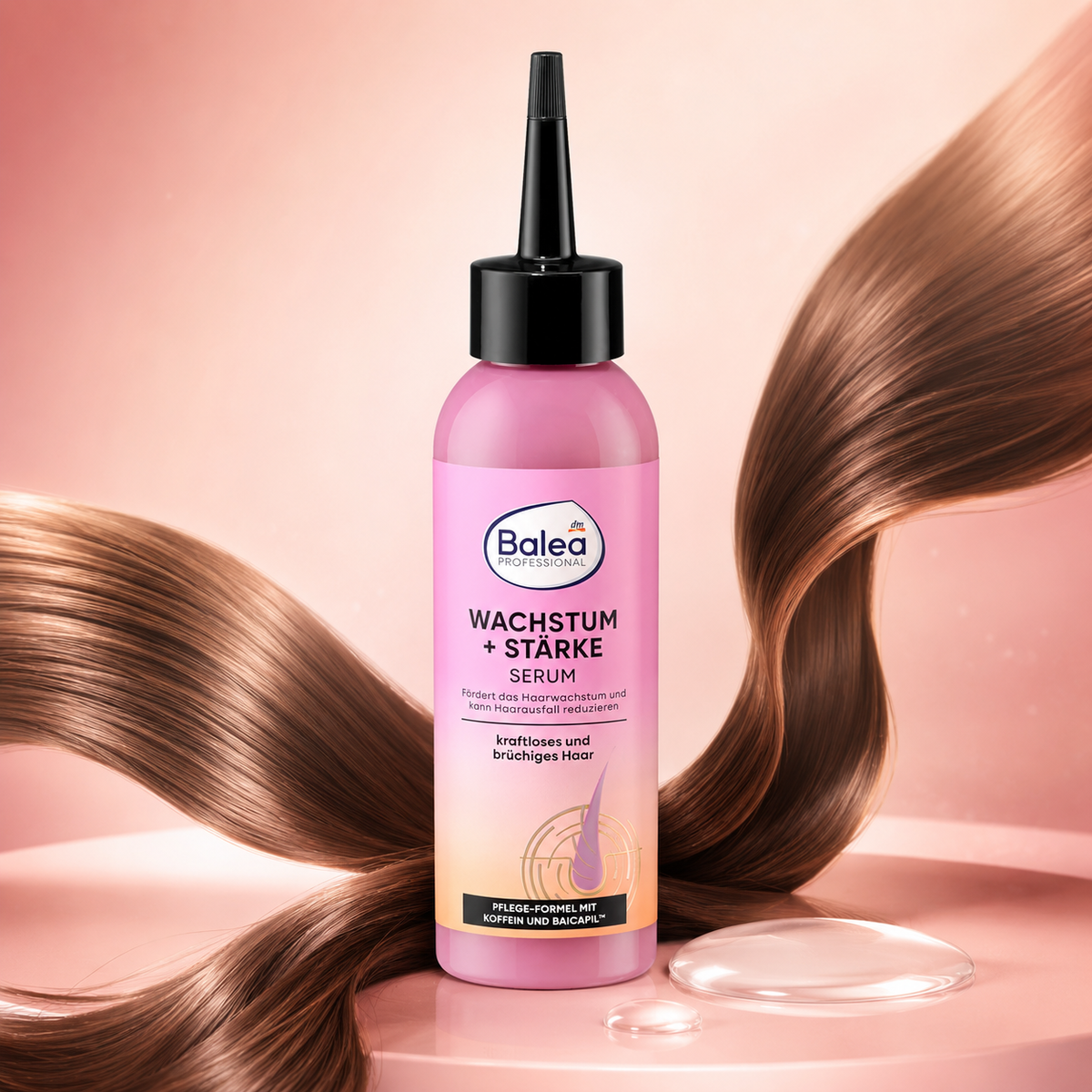 Balea Professional Sérum Croissance & Force à la Caféine et Baicapil – Cheveux fragiles – 150 ml
