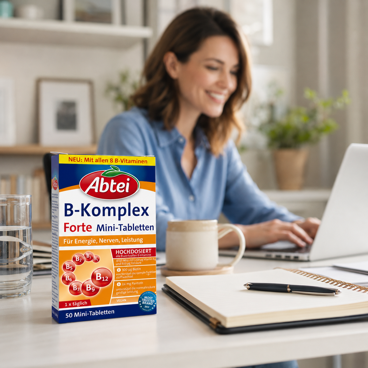Abtei B-Komplex Forte – Énergie, nerfs et concentration – 50 mini-comprimés