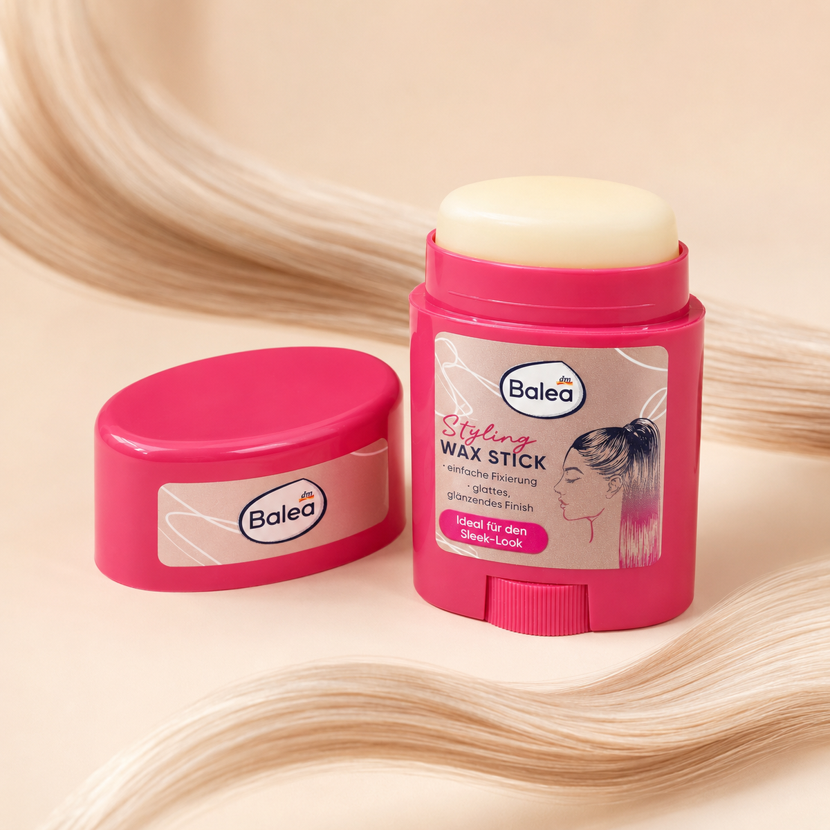 Balea Stick Cire Coiffante Sleek Look – Fixation des Baby Hair et Finition Brillante – 25 g