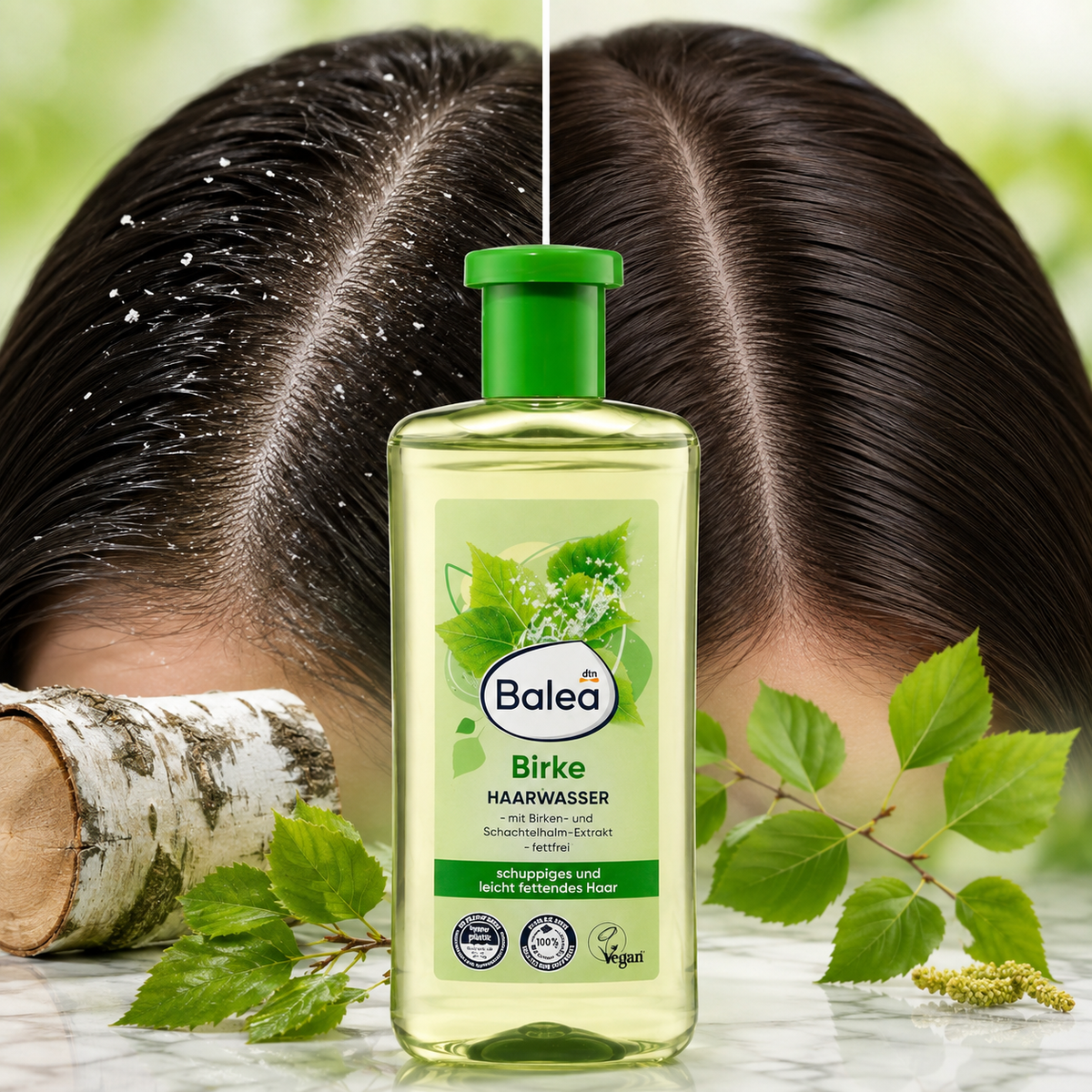 Balea Lotion Capillaire au Bouleau et à la Prêle – Cuir chevelu à pellicules et cheveux légèrement gras – 500 ml