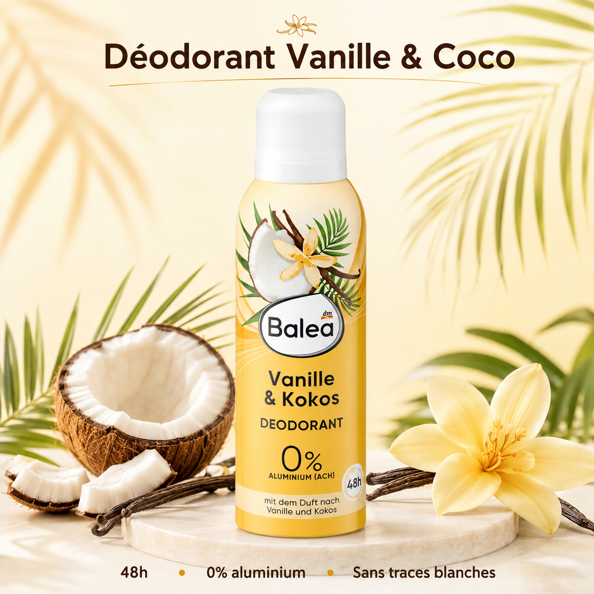 Balea Déodorant Vanille & Coco 48h – 200 ml