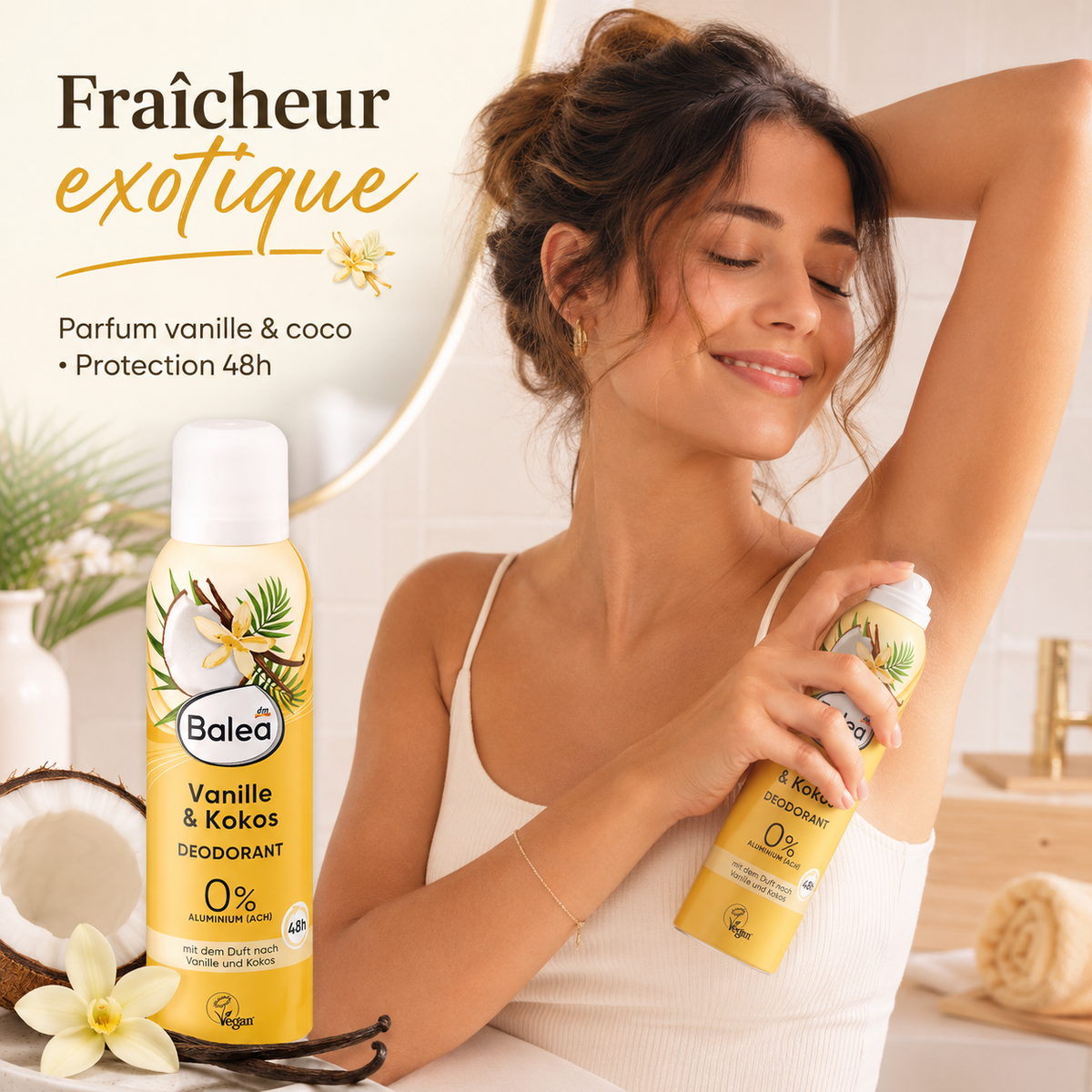 Balea Déodorant Vanille & Coco 48h – 200 ml