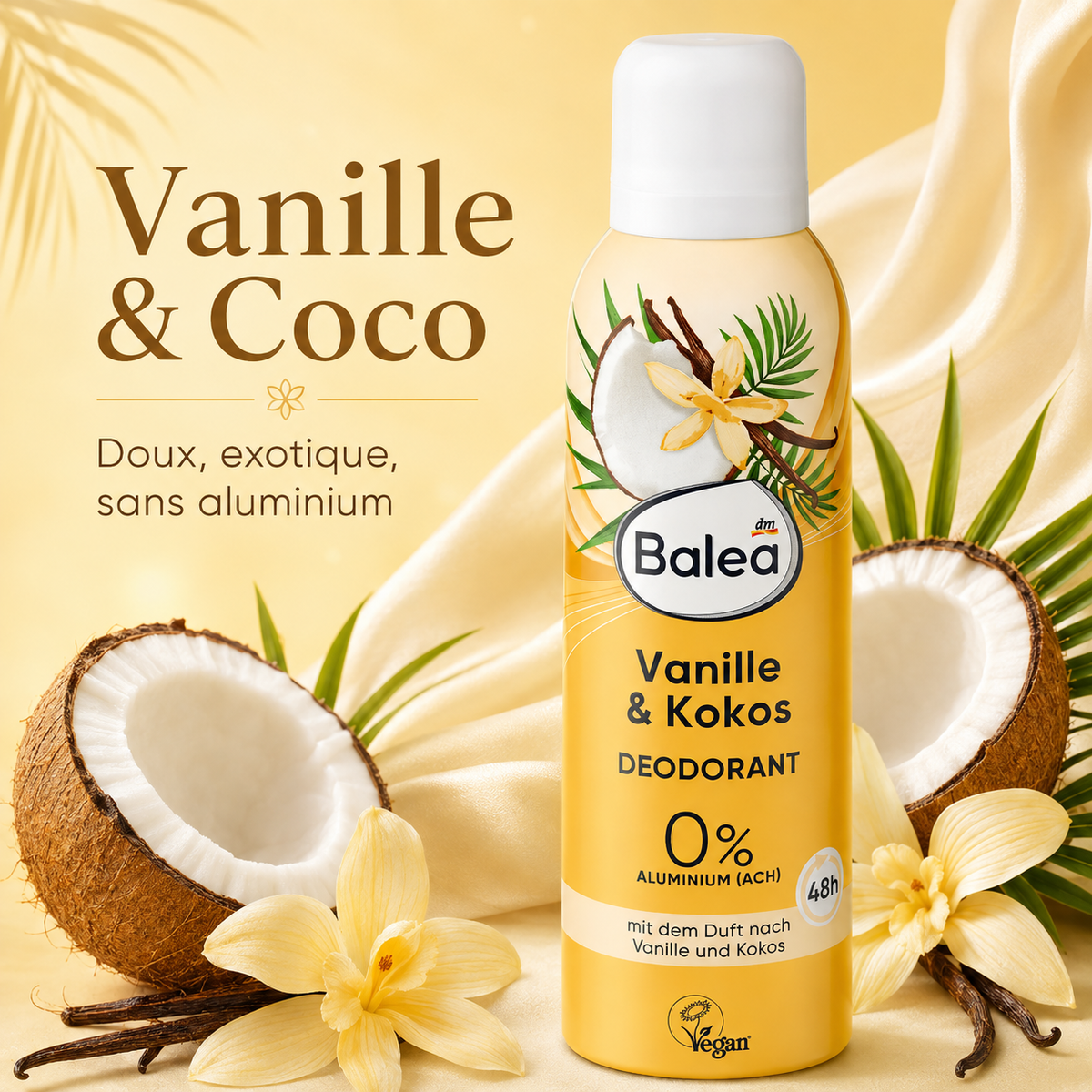 Balea Déodorant Vanille & Coco 48h – 200 ml