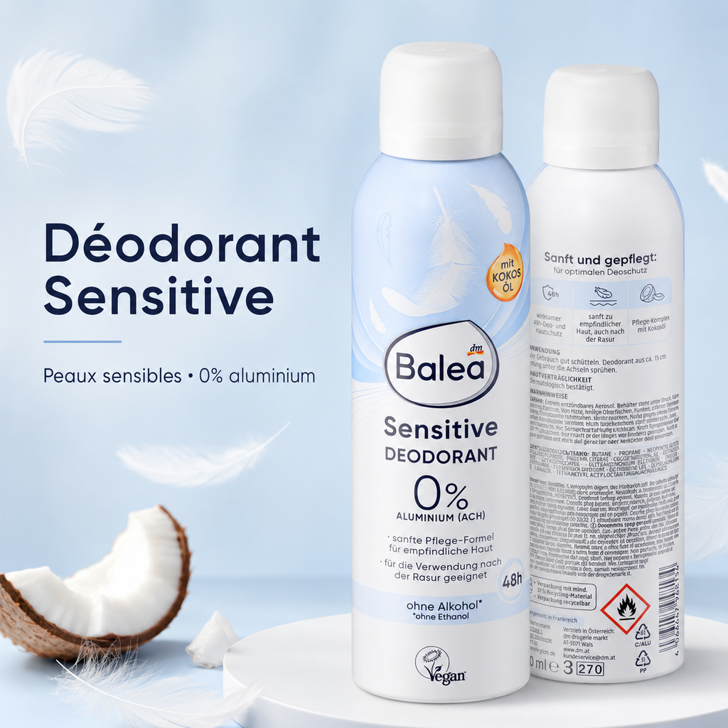 Balea Déodorant Sensitive 0% Aluminium – 200 ml