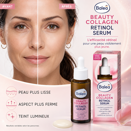 Balea Beauty Collagen Retinol Sérum – Fermeté, élasticité et rides – 30 ml
