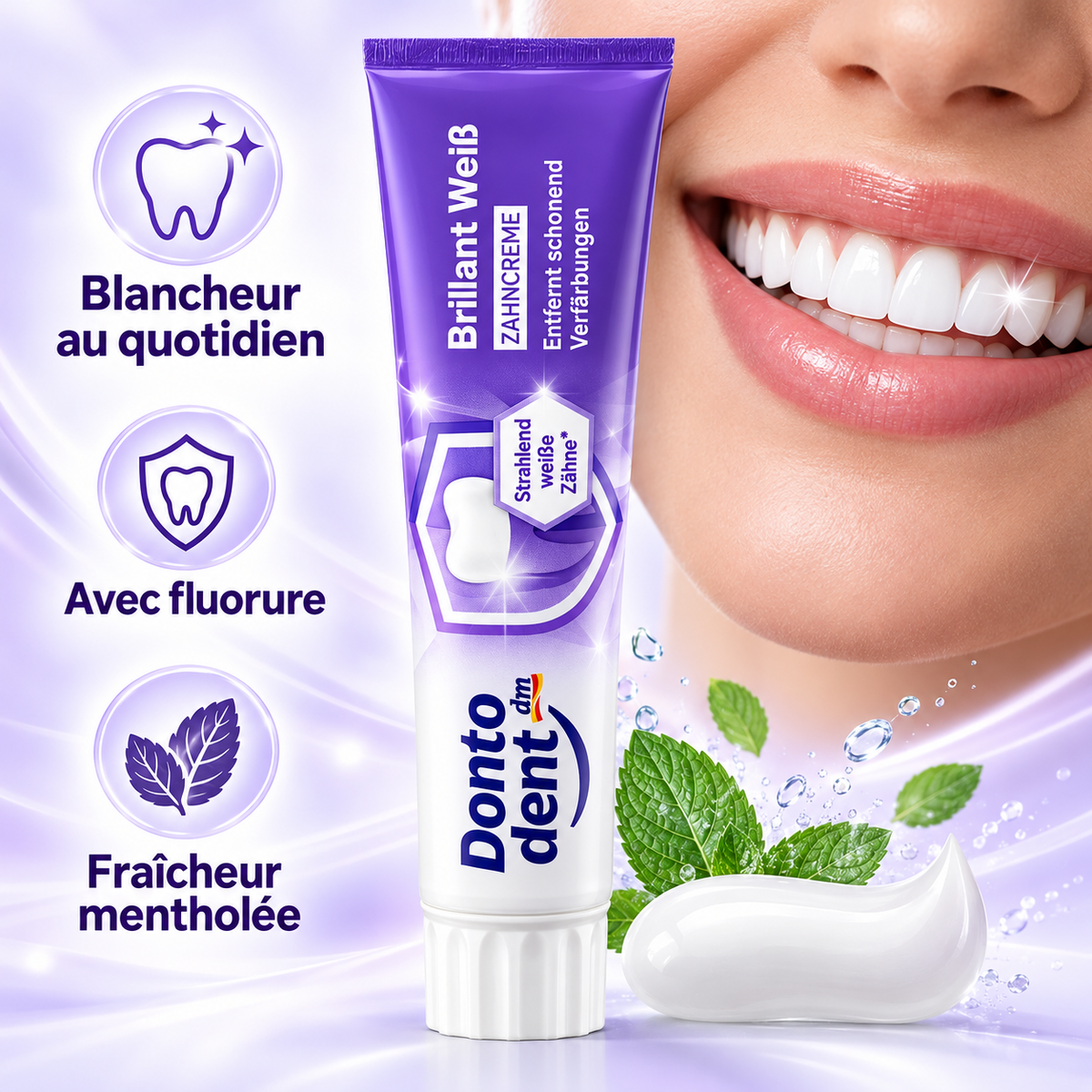 Dontodent Brillant Weiß – Dentifrice Blancheur 125 ml