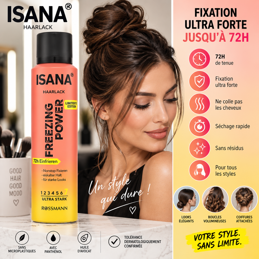 ISANA Laque Fixation Ultra Forte 72H