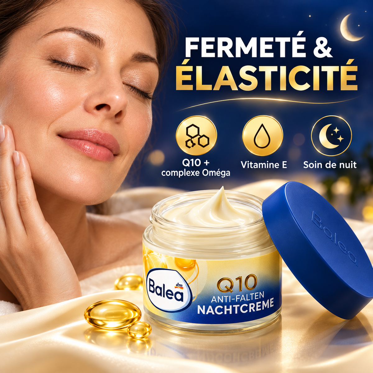 Balea Q10 Crème de Nuit Anti-Rides – 50 ml