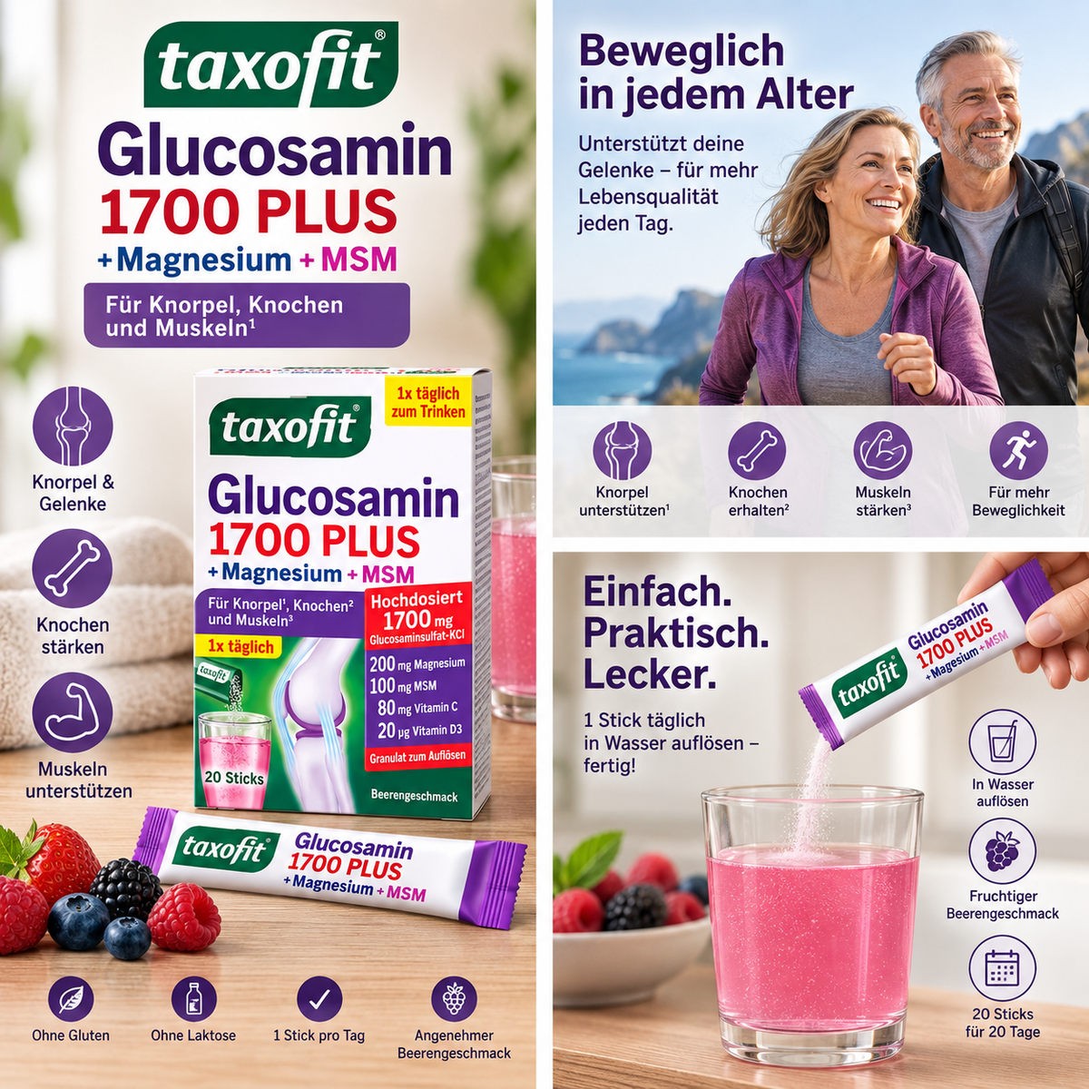 Taxofit Glucosamin 1700 + MSM + Magnésium