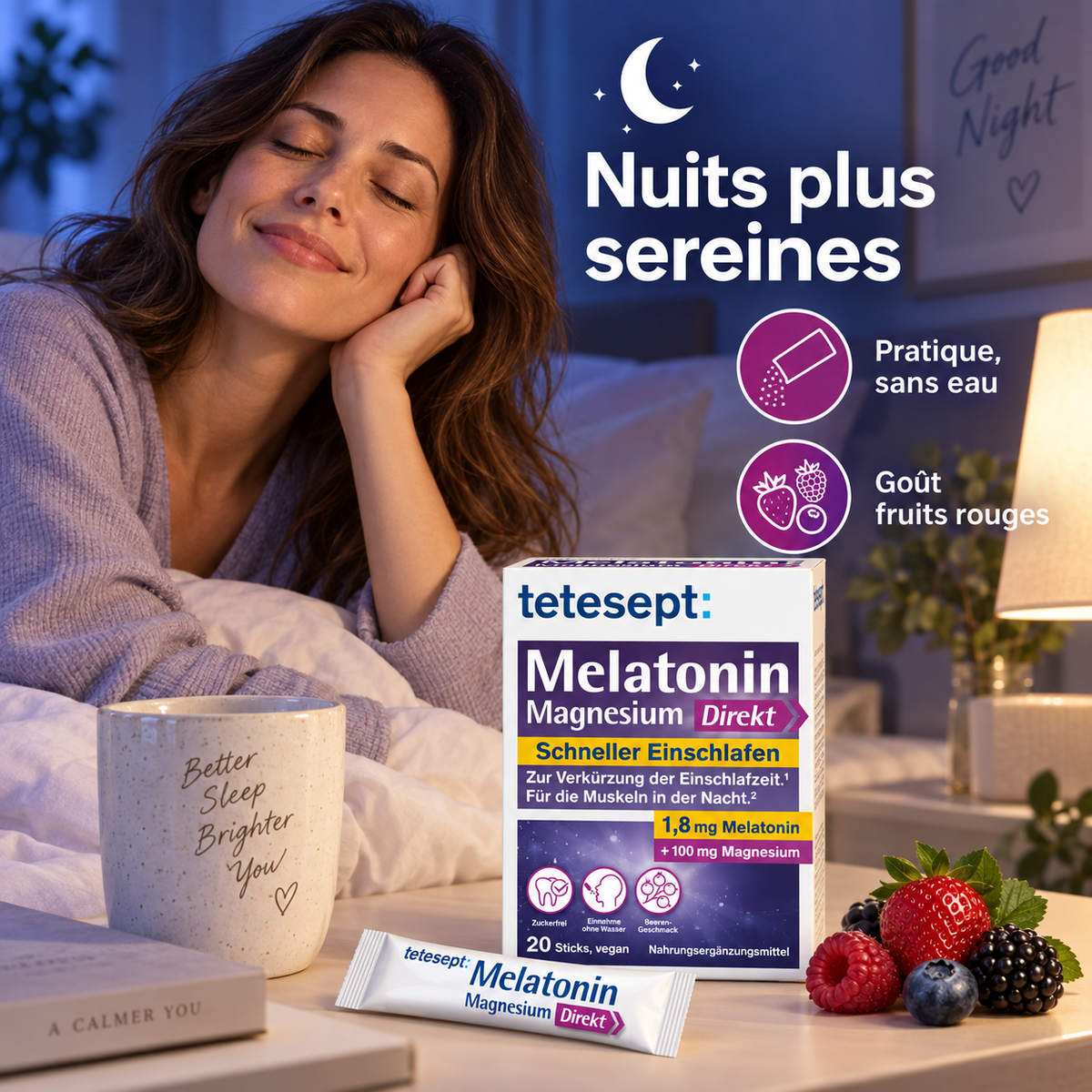 Tetesept Mélatonine + Magnésium – 20 Sticks